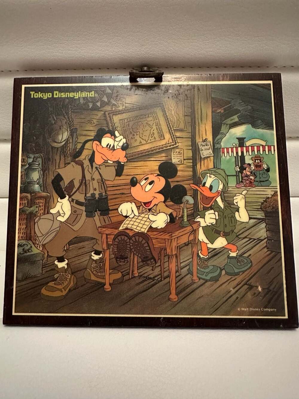 Vintage Tokyo Disneyland Mickey, Donald, and Goofy Adventure Wall Hanging Plaque